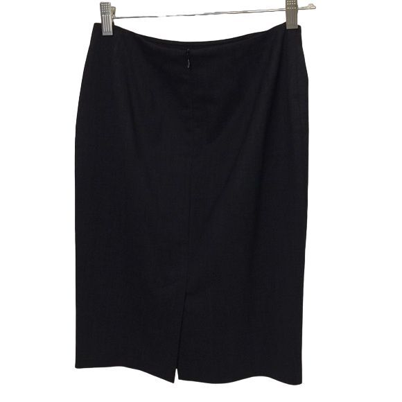 Lafayette 148 Dark Gray Virgin Wool Pencil Skirt Size 2P Academia Minimalist - Picture 8 of 12